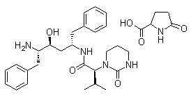 N-(4-Amino-1-benzyl-3-hydroxy-5-phenyl-pentyl)-3-methyl-2-(2-oxo-tetrahydro-pyrimidin-1-yl)-butyramide 5-oxopyrrolidine-2-carboxylic acid(192726-06-0)